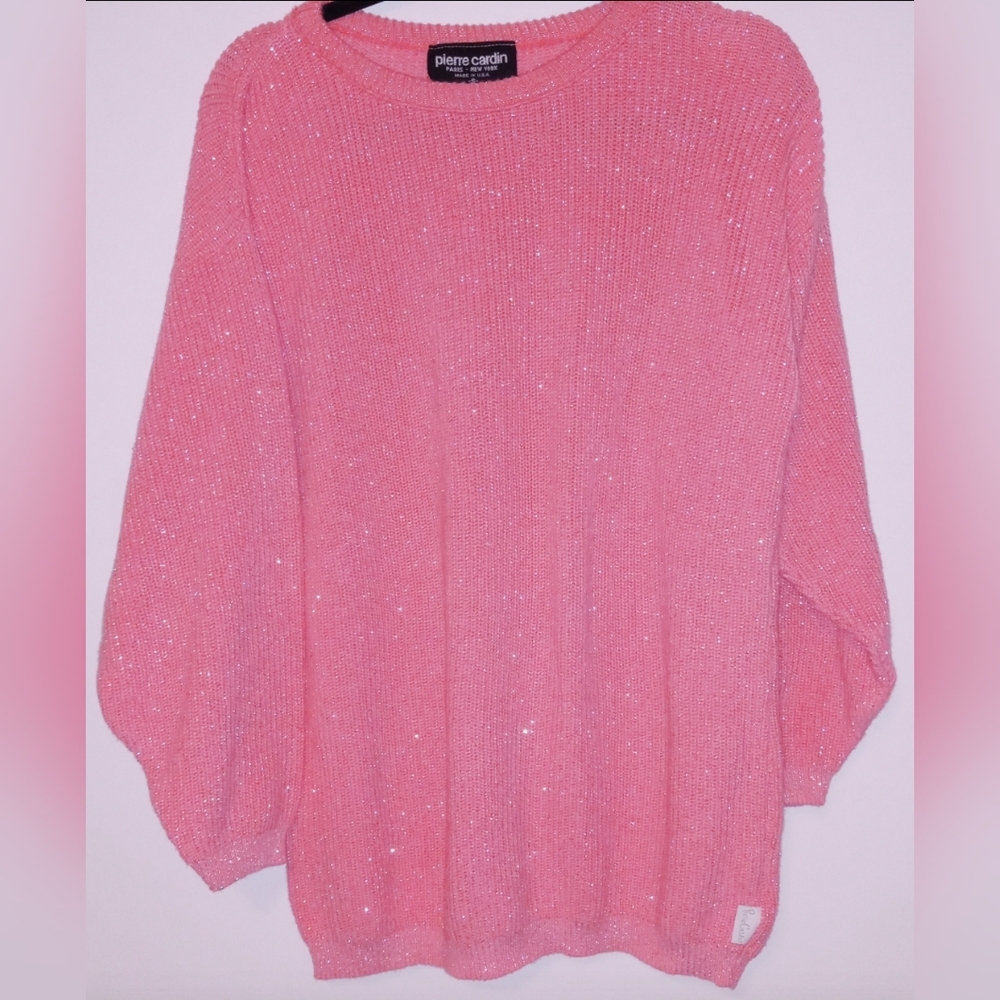 Vintage Pierre Cardin Metallic Pink Sweater S